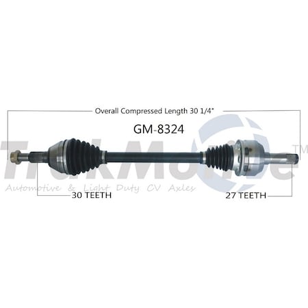 Surtrack Axle Cv Axle Shaft, Gm-8324 GM-8324